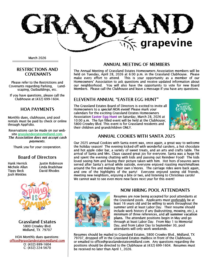 March 2026 Newsletter